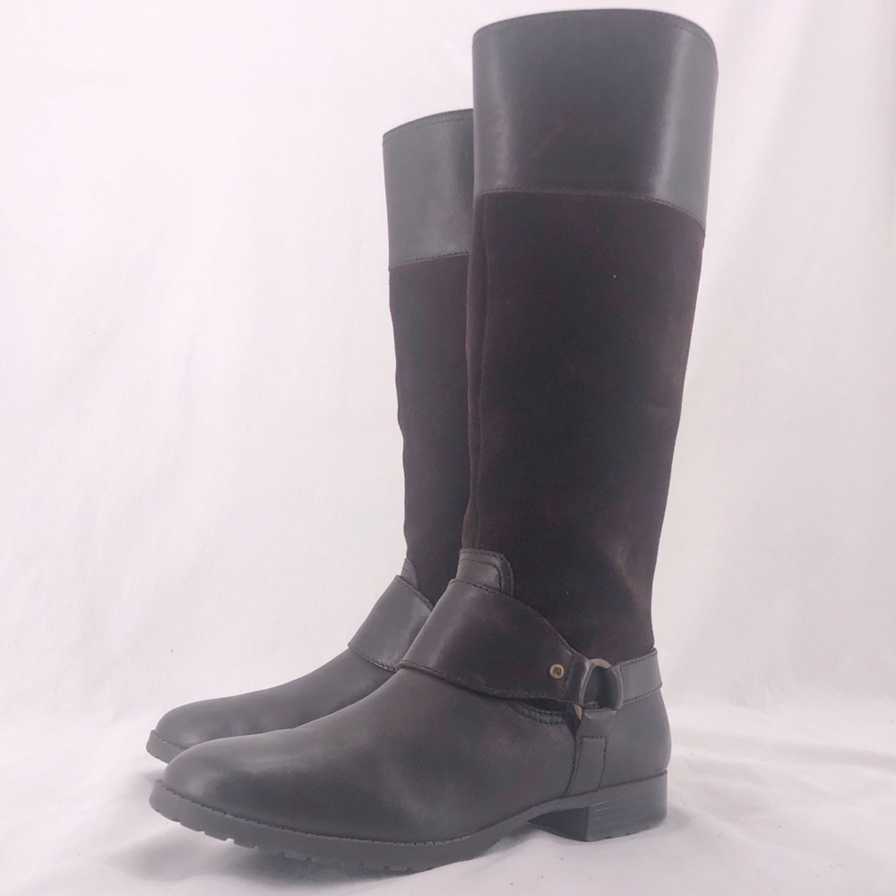 Ralph Lauren Chocolate Brown Suede & Leather Riding Boots